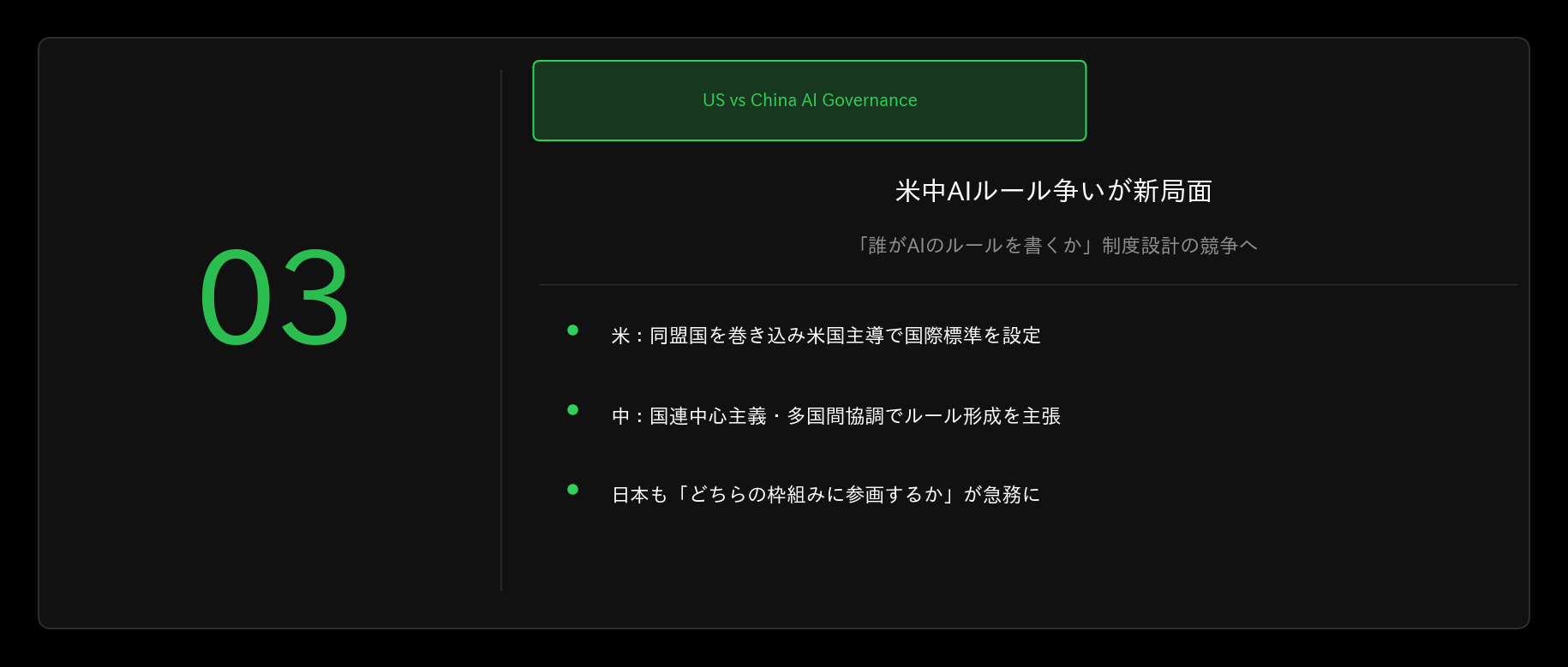 米中AIガバナンス覇権争い