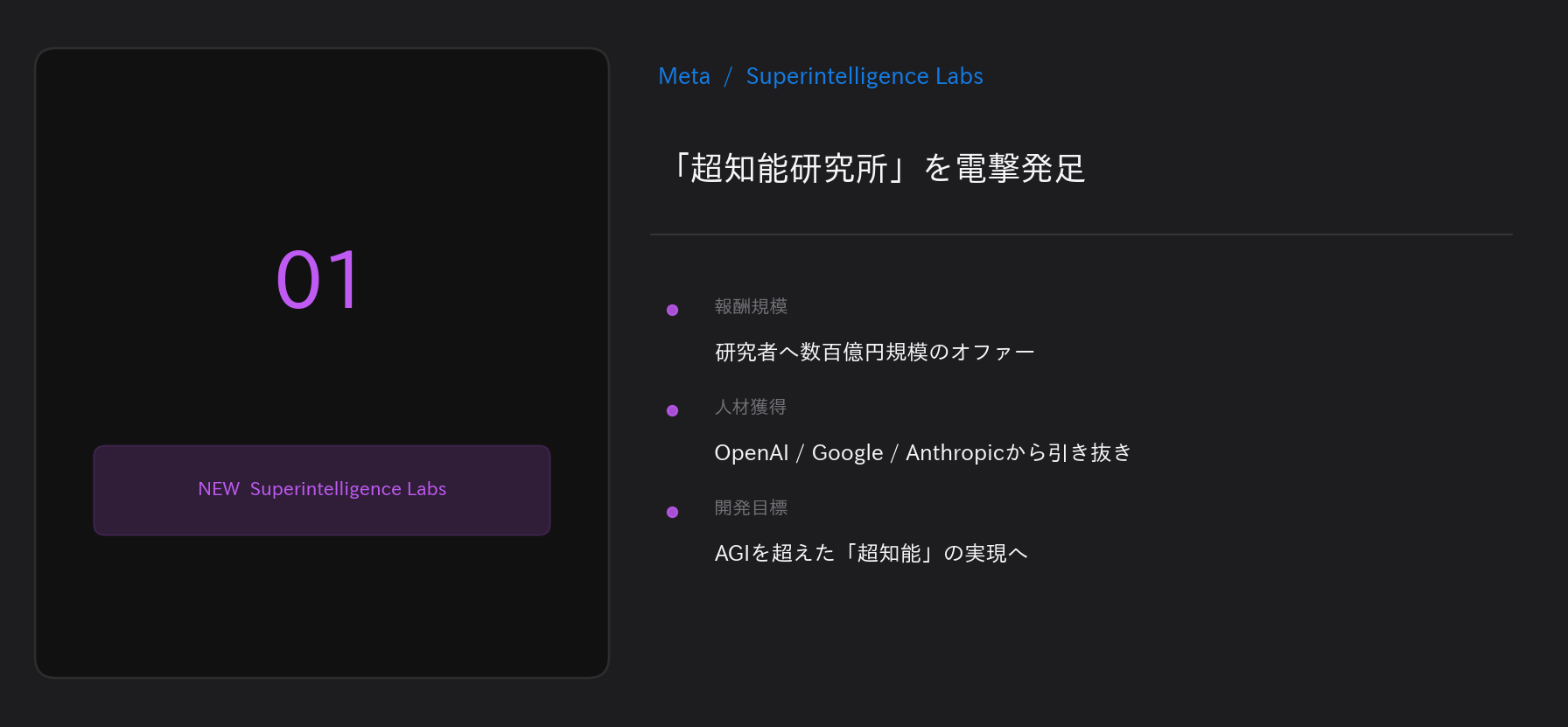 Meta Superintelligence Labs 発足