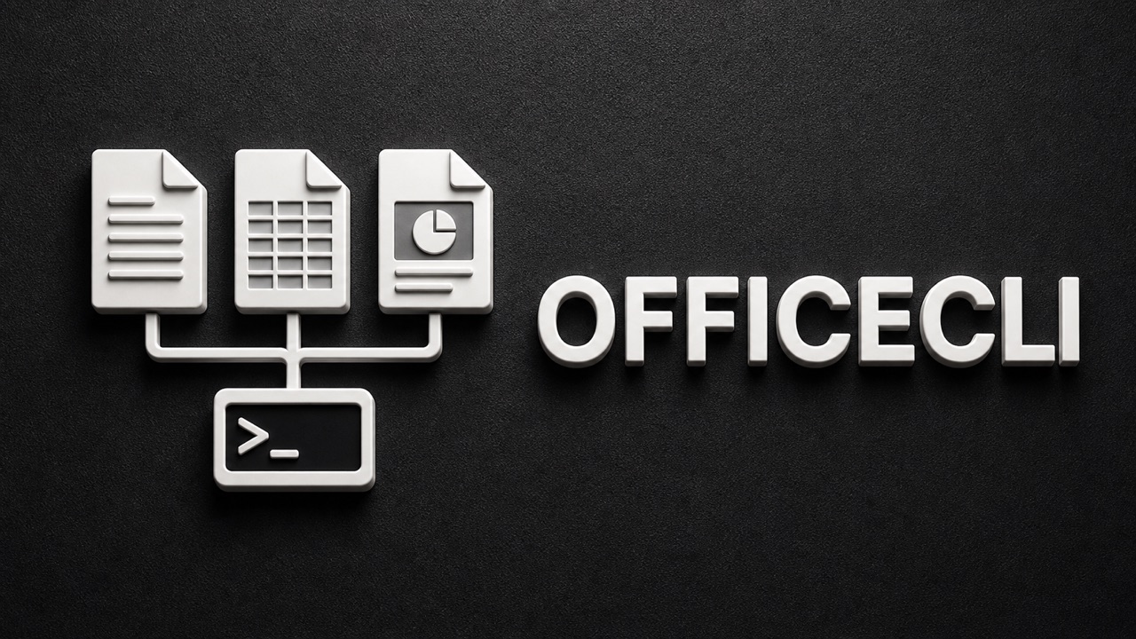 OfficeCLIでWord Excel PowerPointをAIエージェントが操作するイメージ
