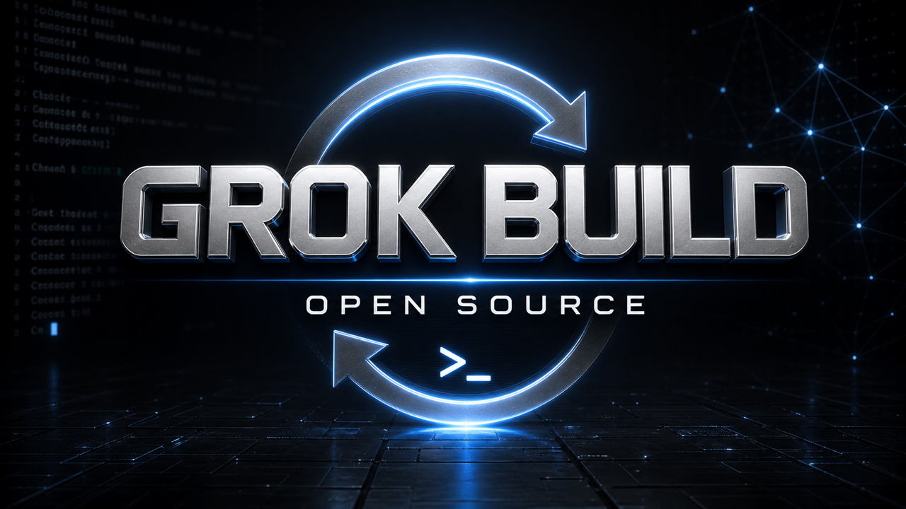 SpaceXAIのターミナルAI Grok Buildオープンソース化を表すアイキャッチ画像